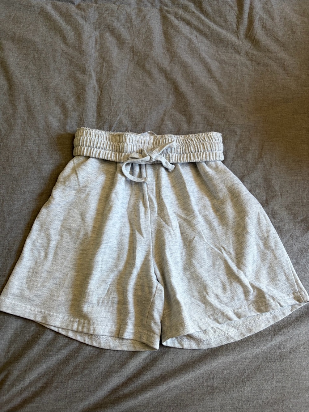 Garage Light Gray High-Waist Drawstring Shorts